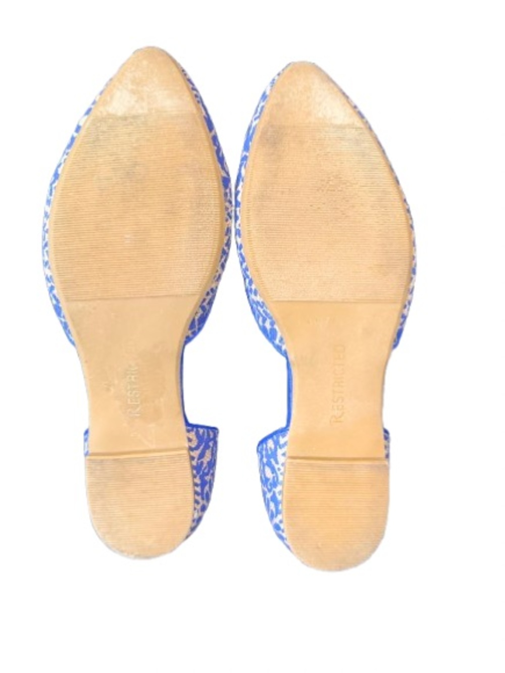 Restricted Blue Woven D’Orsay Flats Pointed Toe Boho Resort Shoes Women’s 7.5 - Picture 7 of 8